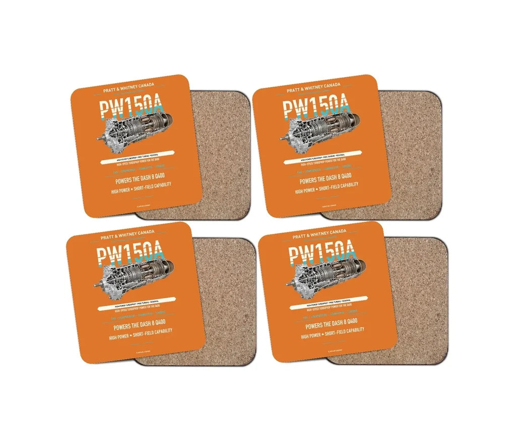 PW150A design on orange 4 pieces set coaster