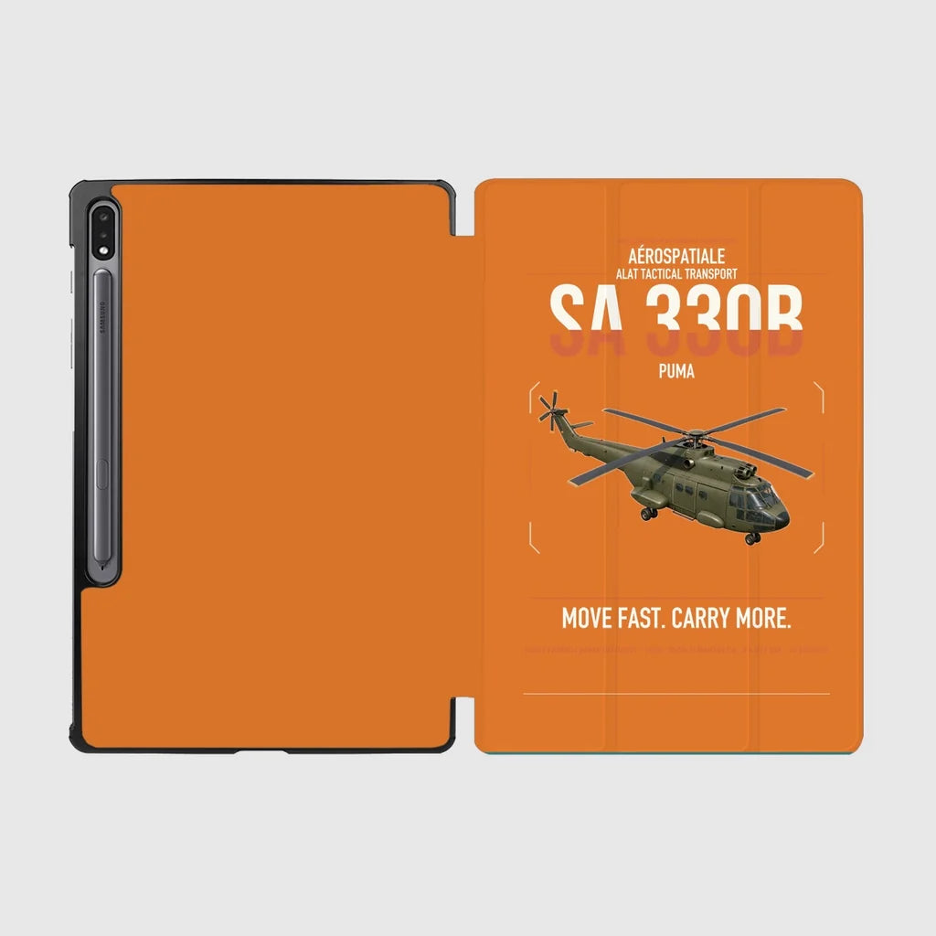 Aérospatiale SA 330B Puma design on orange samsung tablet tablet case