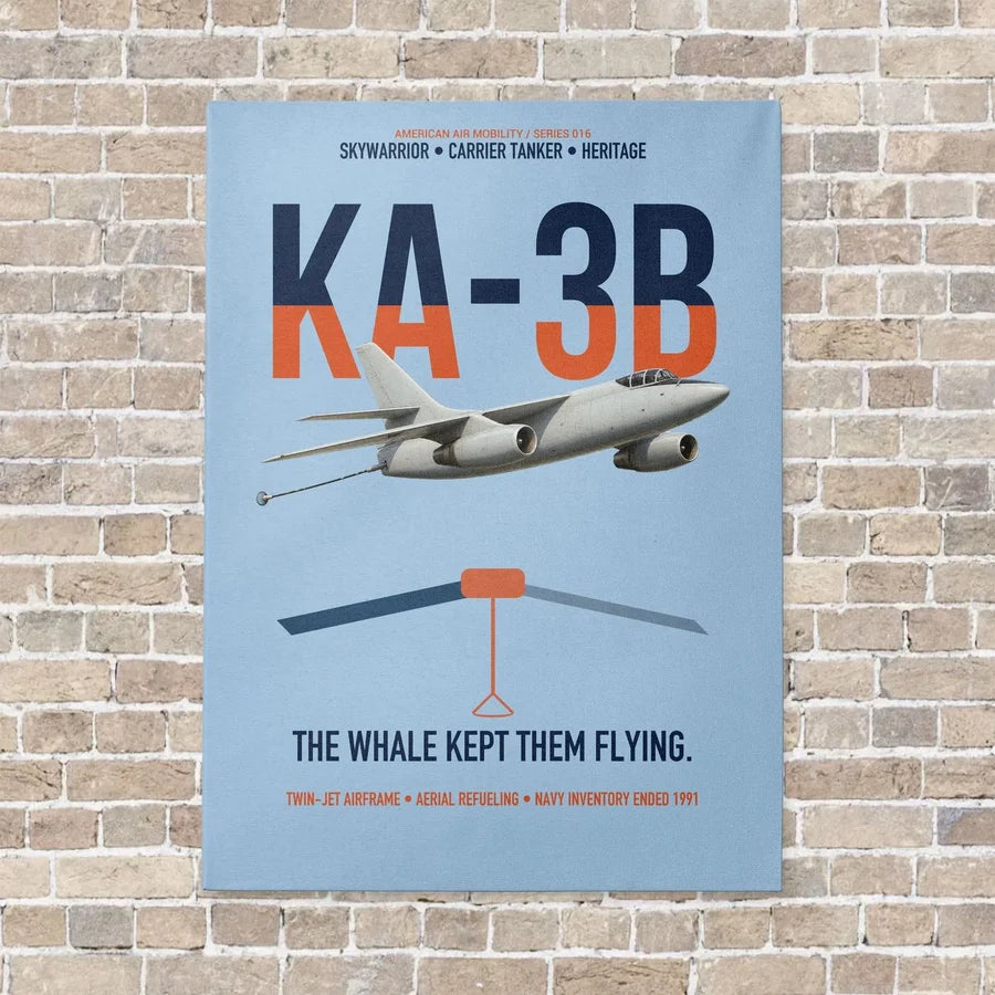 KA-3B Skywarrior vertical canvas print - no frame - light blue background