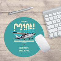 Thumbnail for Cessna T210N Centurion design on turquoise round mouse pad