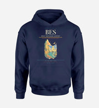 Thumbnail for Brest Bretagne Airport (BES) design on navy blue hoodie single-side print