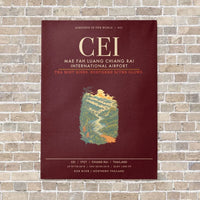 Thumbnail for Mae Fah Luang Chiang Rai International Airport CEI - Canvas Framed - Dark Red