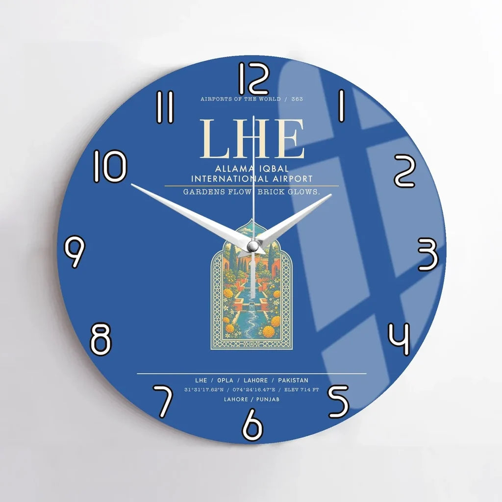 Allama Iqbal International Airport Lahore LHE Wall-Clock No-Frame - Blue