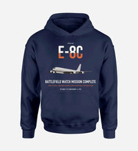 Thumbnail for E-8C Joint STARS design on navy blue double-side hoodie, single-side print
