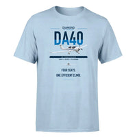 Thumbnail for Diamond DA40 design on light blue t-shirt, single-side print