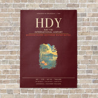 Thumbnail for Hat Yai International Airport HDY - Canvas Framed - Dark Red