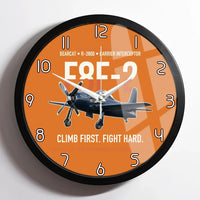 Thumbnail for F8F-2 Bearcat Climb First Fight Hard design on orange framed wall clock