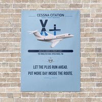 Thumbnail for Cessna Citation X+ vertical canvas print - no frame - light blue background