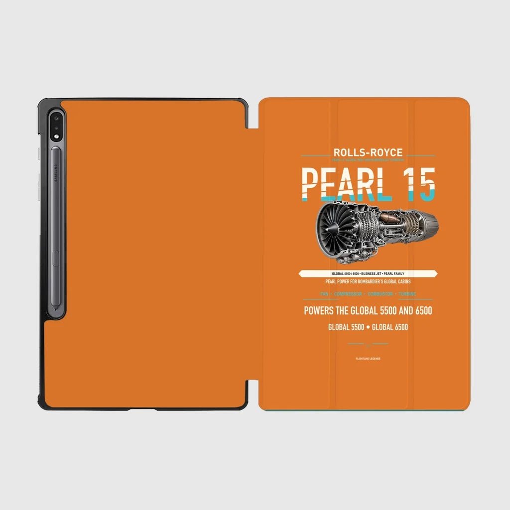 PEARL 15 design on orange samsung tablet tablet case