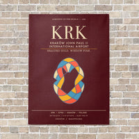 Thumbnail for Krakow John Paul II International Airport KRK - Canvas Framed - Dark Red