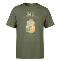 Thumbnail for Mykonos Island Airport (JMK) T-Shirt single-side front print in Green Army | mykonos-island-airport-jmk-double-side-t-shirt