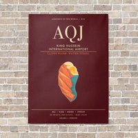 Thumbnail for King Hussein International Airport AQJ - Canvas Framed - Dark Red