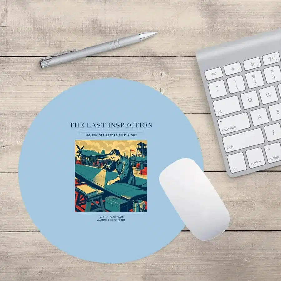 VINTAGE G4536 - The Last Inspection - Designed Mouse Pads design on lightblue round