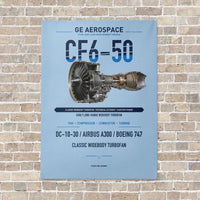 Thumbnail for CF6-50 vertical canvas print - no frame - light blue background