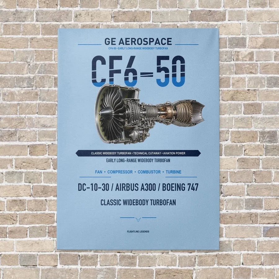 CF6-50 vertical canvas print - no frame - light blue background