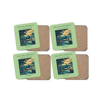 Thumbnail for The Dawn Dispersal - Designed Coasters design on light green 4-pieces-set