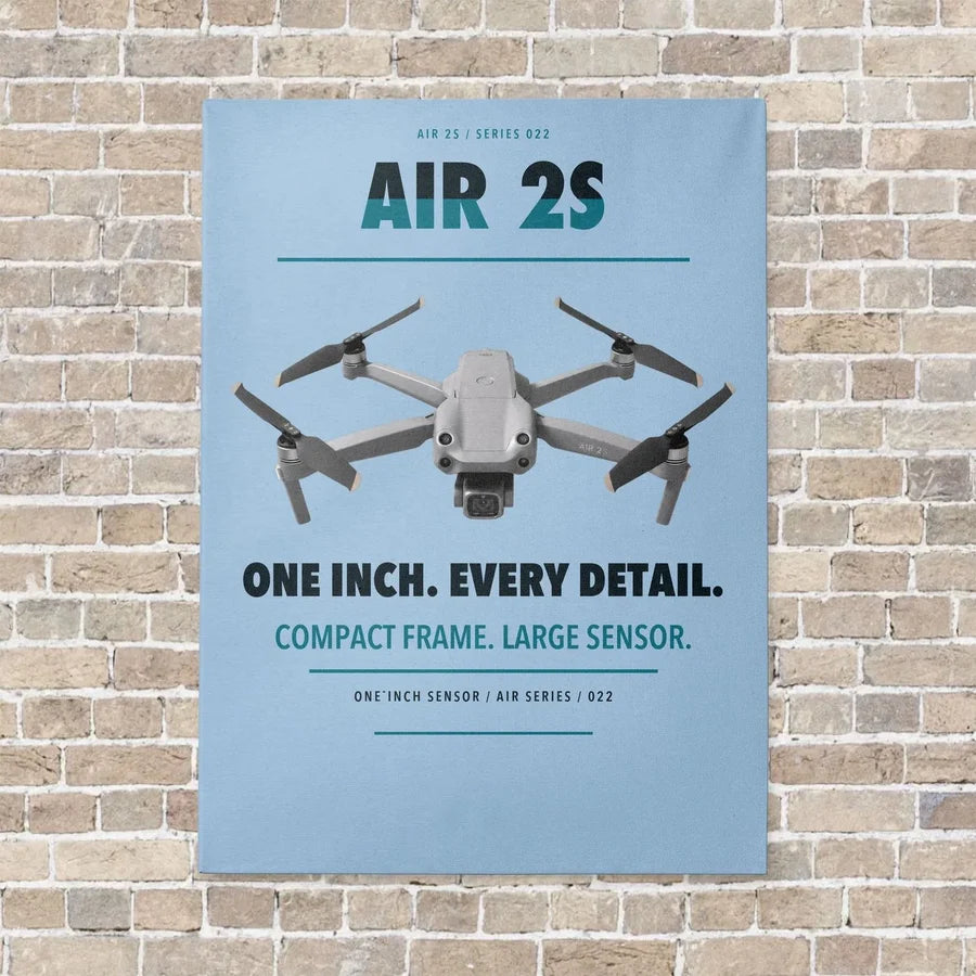 DJI Air 2S vertical canvas print - no frame - light blue background