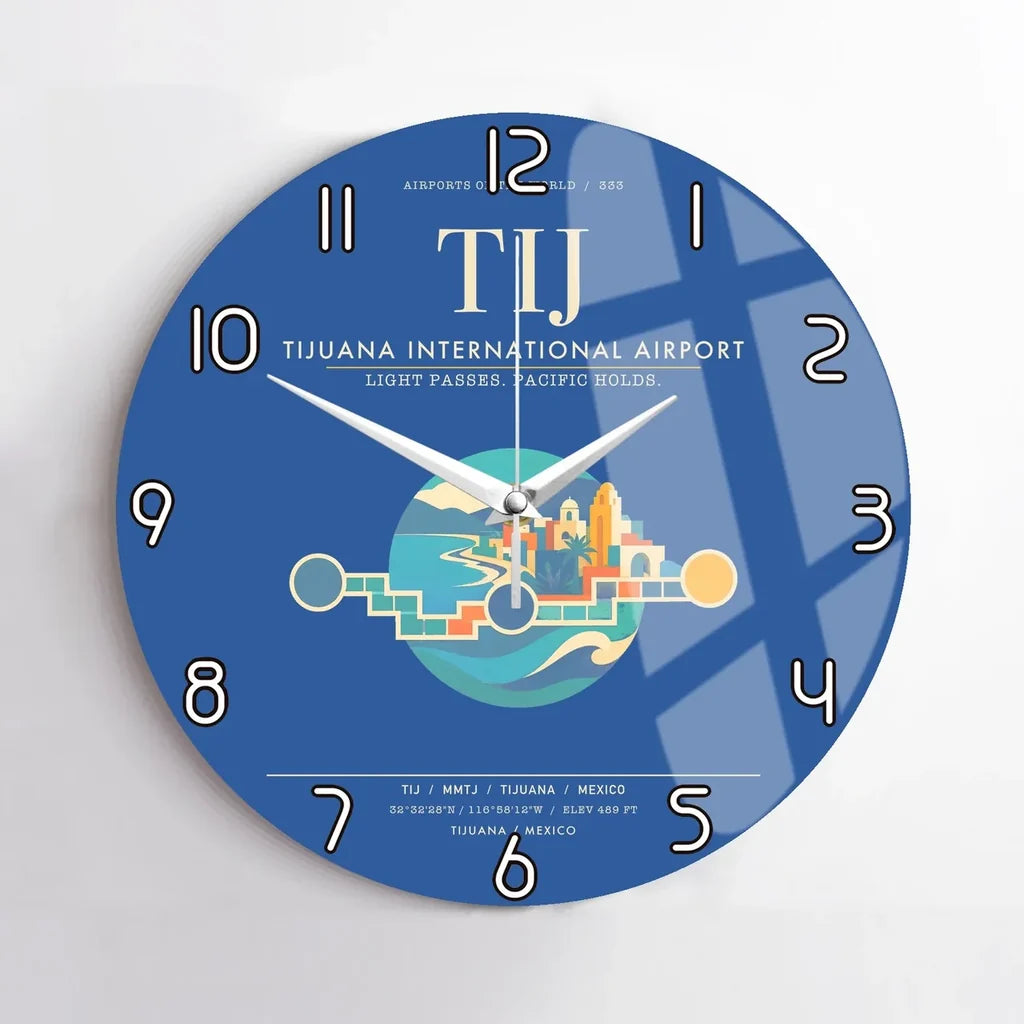 Tijuana International Airport TIJ Wall-Clock No-Frame - Blue