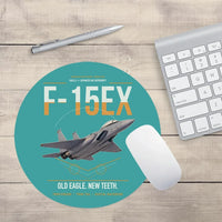 Thumbnail for F-15EX Eagle II design on turquoise round mouse pad
