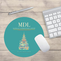 Thumbnail for Mandalay International Airport (MDL) design on turquoise round mouse pad