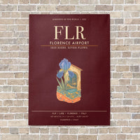 Thumbnail for Florence Airport FLR - Canvas Framed - Dark Red