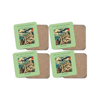 Thumbnail for The Caravan Route Above - Designed Coasters design on light green 4-pieces-set