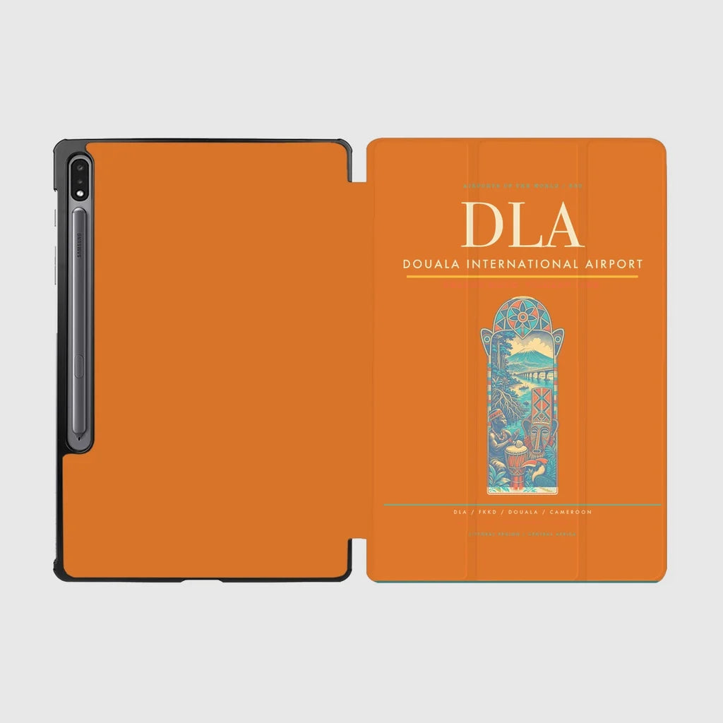 Douala International Airport (DLA) design on orange samsung tablet tablet case