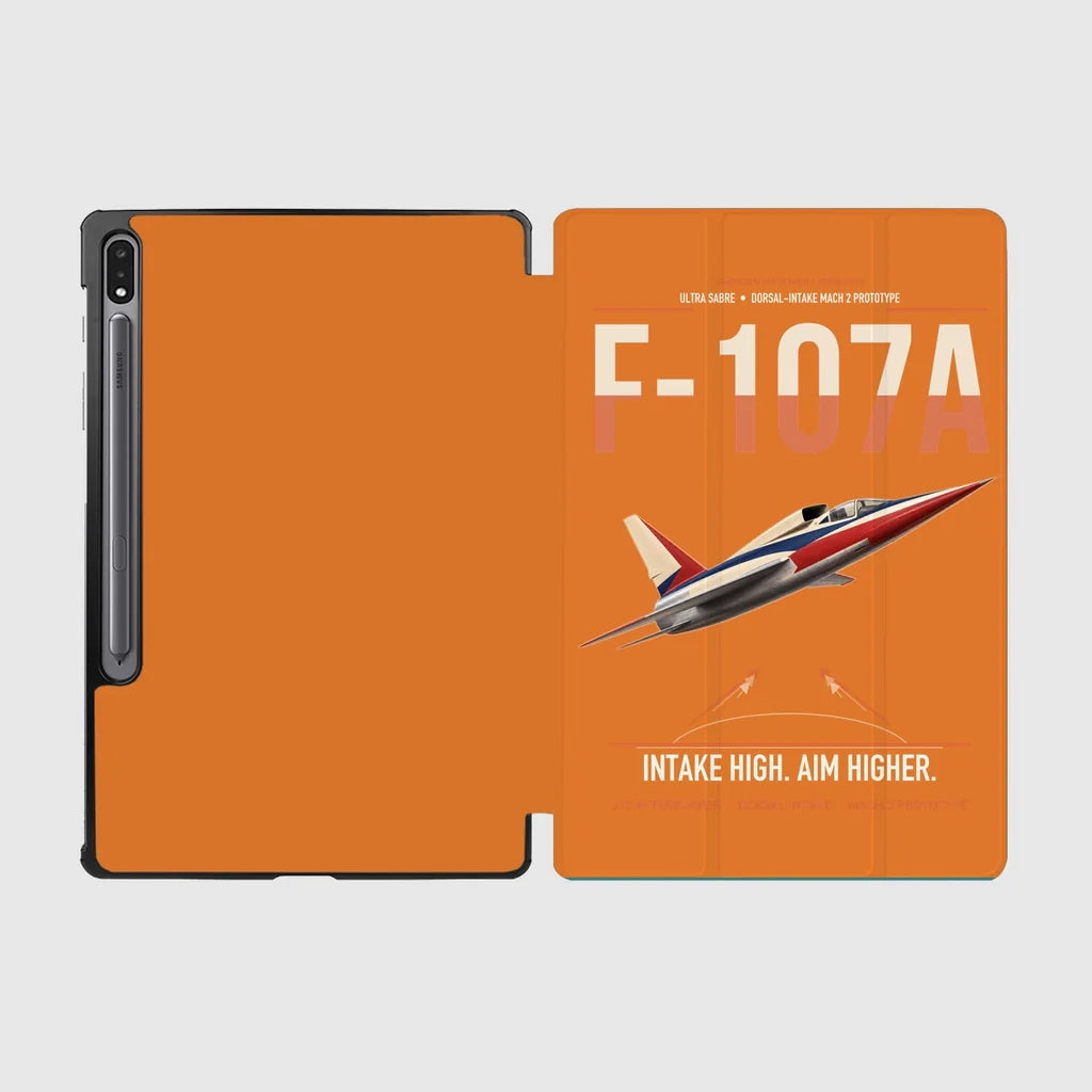 F-107A Ultra Sabre design on orange samsung tablet tablet case