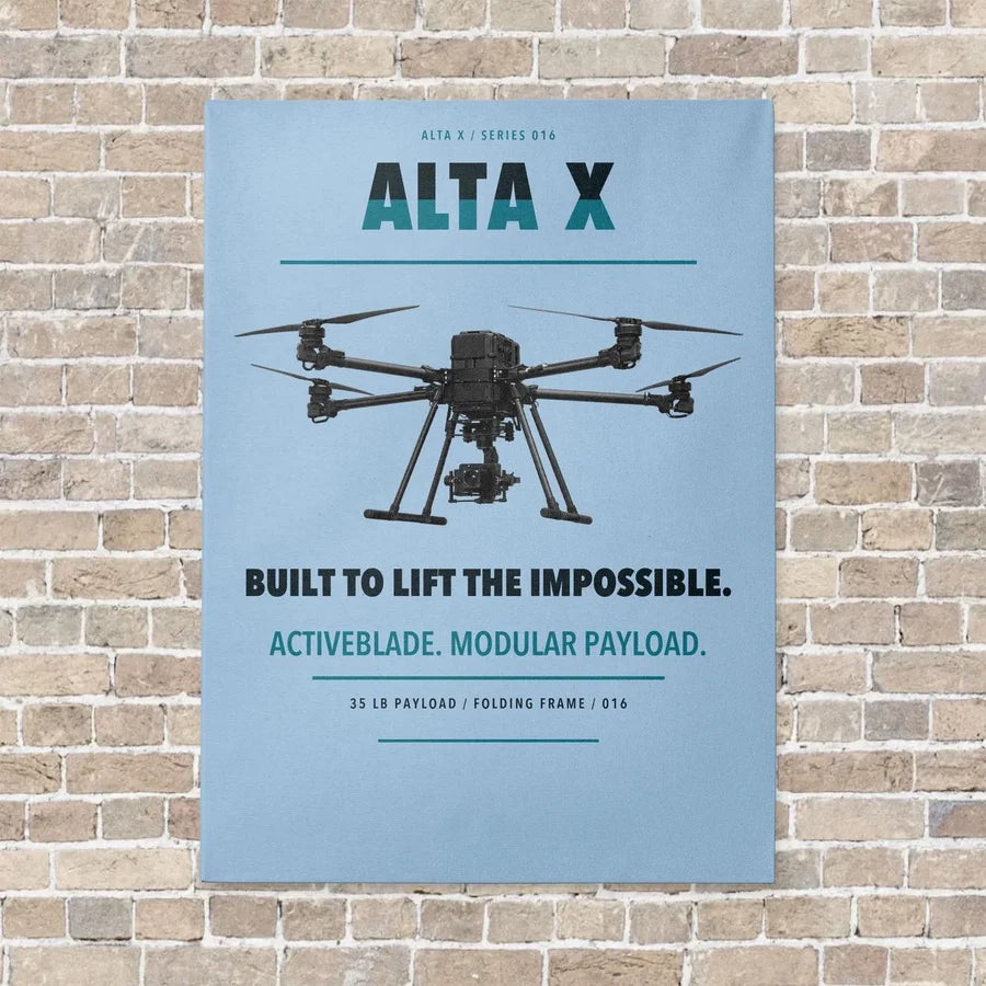 Freefly Alta X vertical canvas print - no frame - light blue background