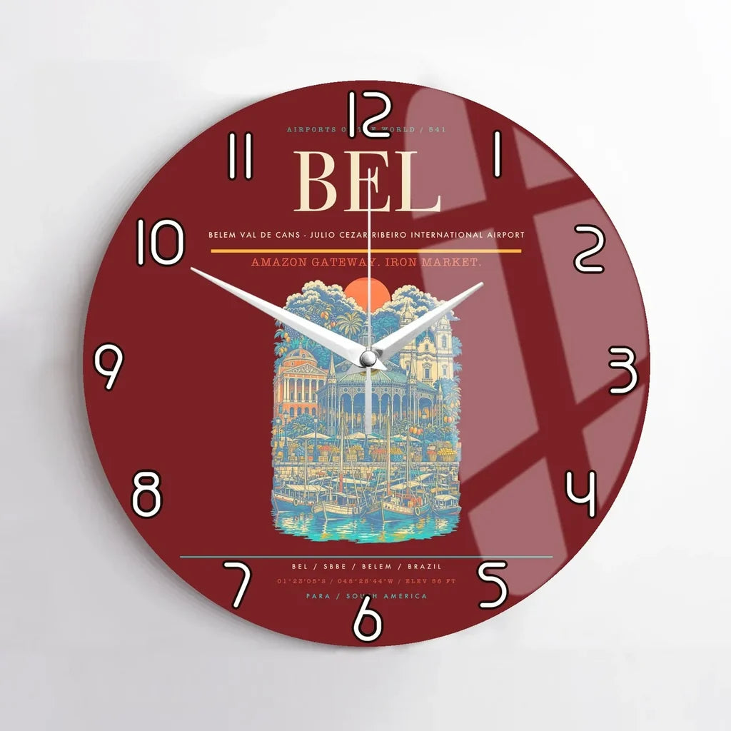 Belem Val de Cans - Julio Cezar Ribeiro International Airport BEL Wall-Clock No-Frame - Dark Red