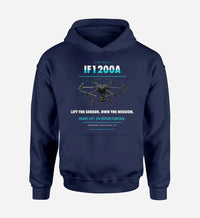 Thumbnail for Inspired Flight IF1200A design on navy blue hoodie single side