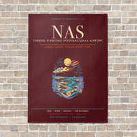 Thumbnail for Lynden Pindling International Airport Nassau NAS - Canvas Framed - Dark Red
