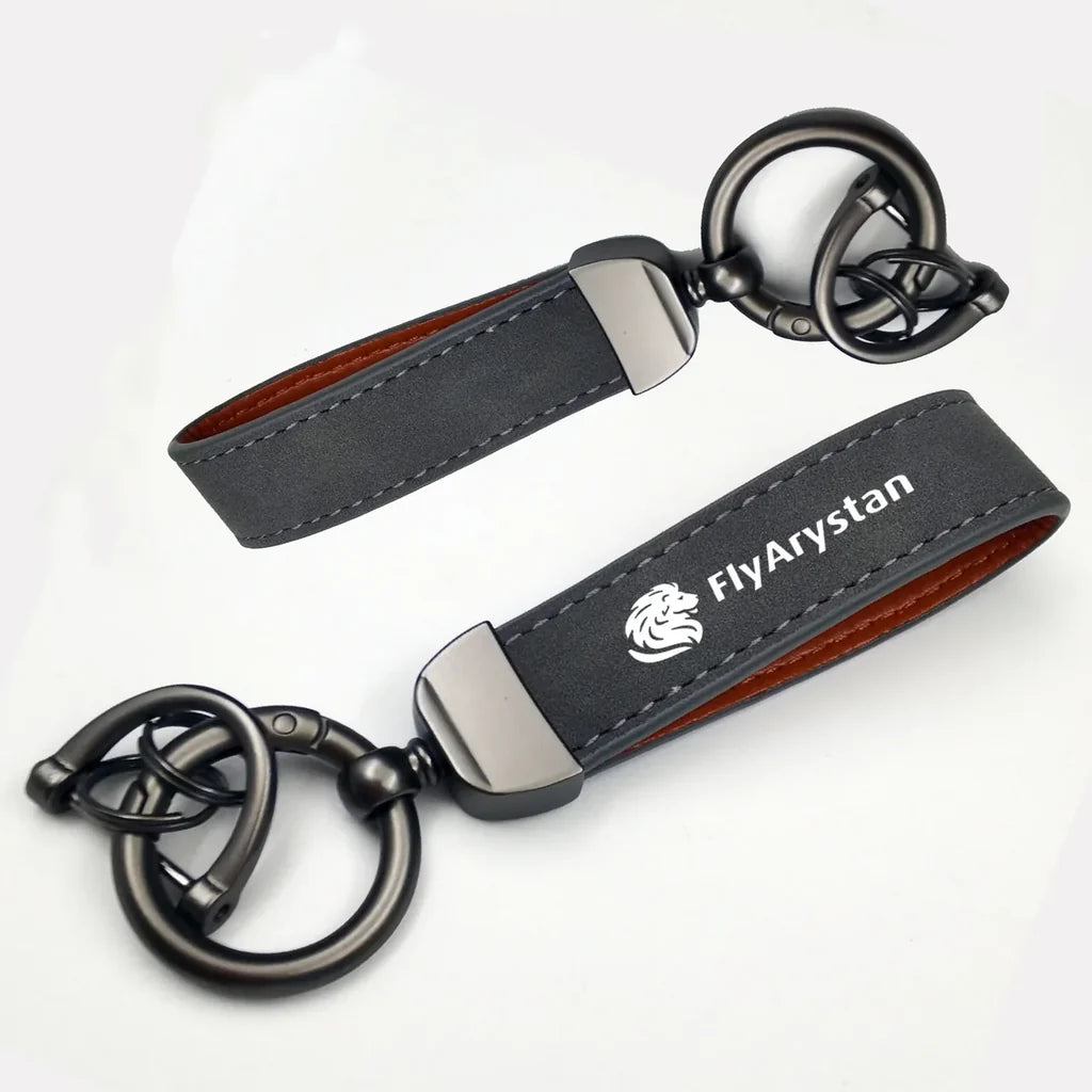 FlyArystan Airlines Horseshoe Buckle key chain in gray