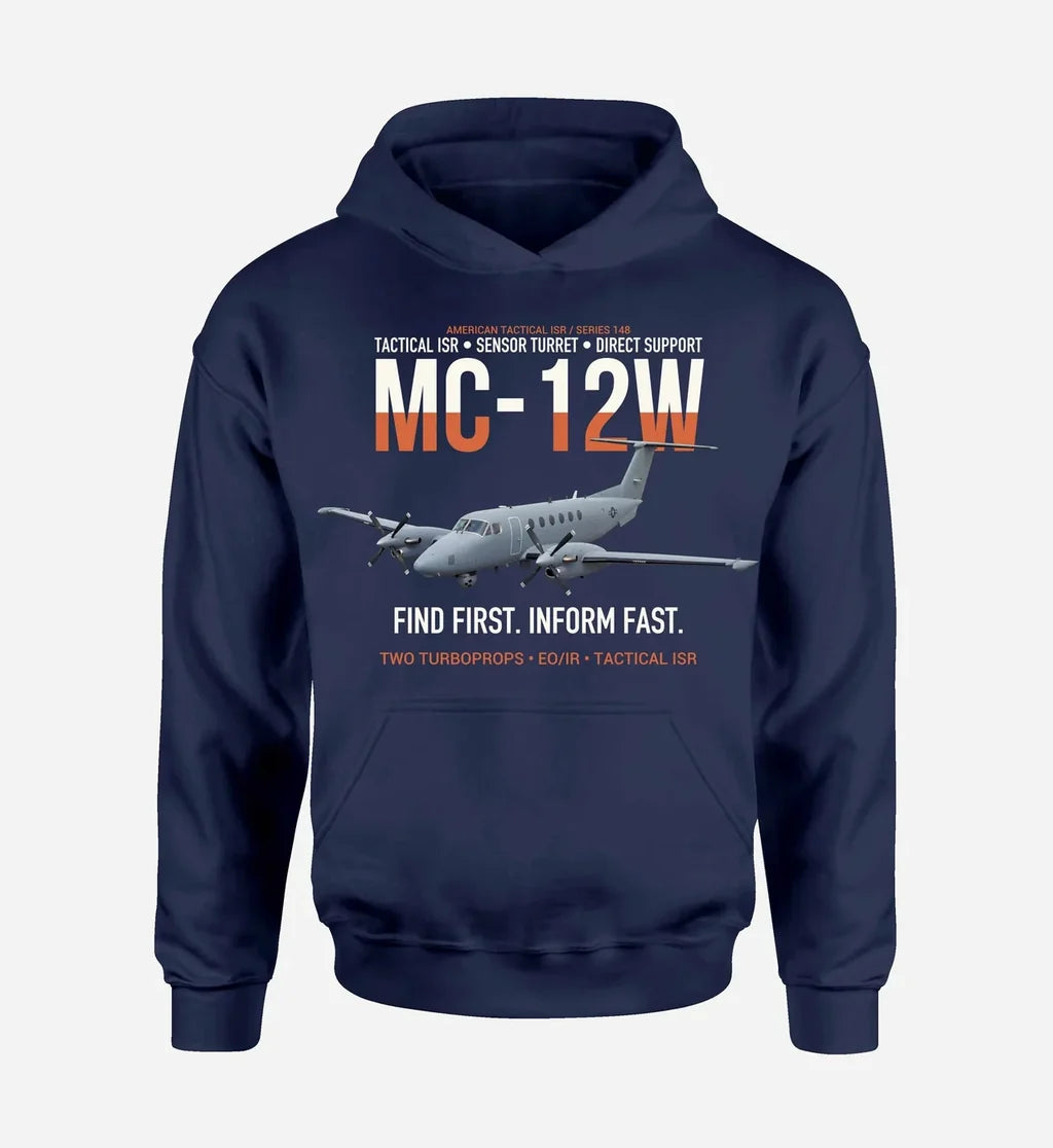 MC-12W LIBERTY design on navy blue hoodie single side