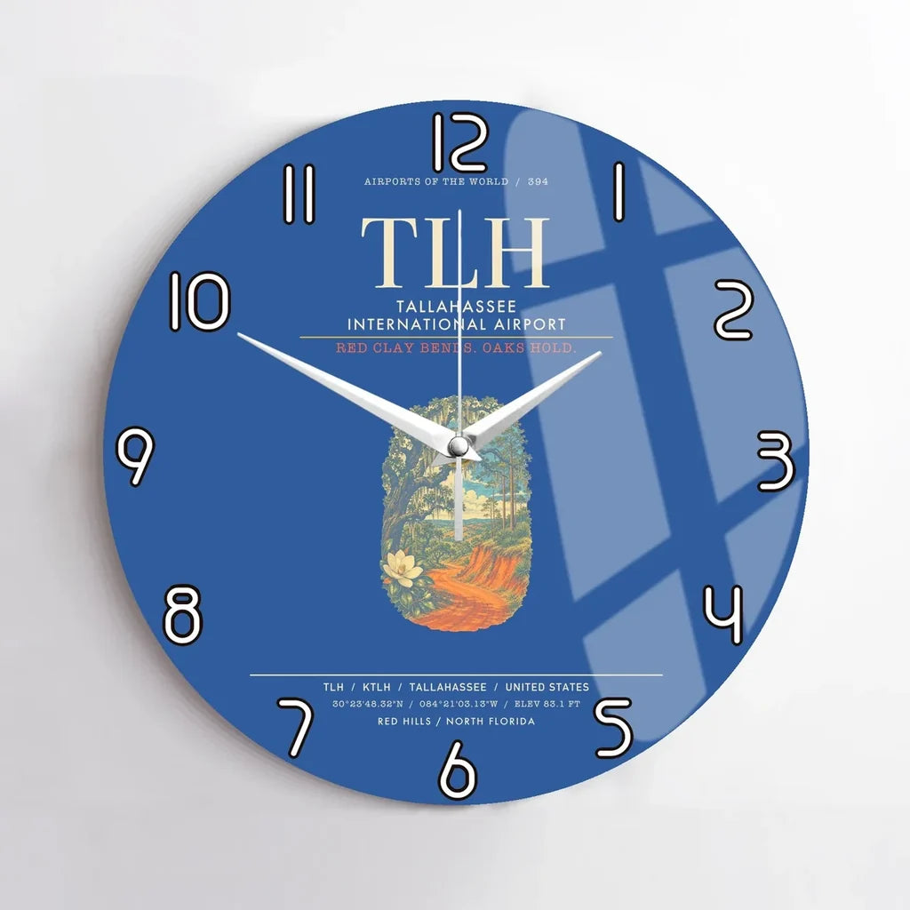 Tallahassee International Airport TLH Wall-Clock No-Frame - Blue