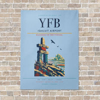 Thumbnail for Iqaluit Airport YFB vertical canvas print - no frame - light blue background
