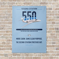 Thumbnail for Cessna Citation 550 - Citation II vertical canvas print - no frame - light blue background