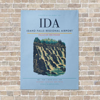 Thumbnail for Idaho Falls Regional Airport IDA vertical canvas print - no frame - light blue background
