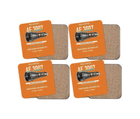 Thumbnail for AE 3007 design on orange 4 pieces set coaster