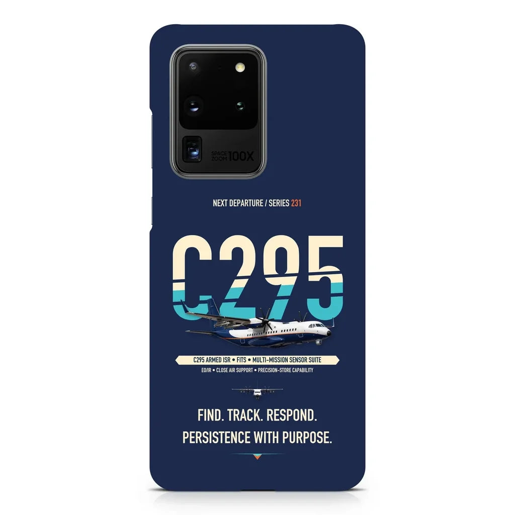 Airbus C295 Armed ISR design on samsung case - navy blue