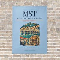 Thumbnail for Maastricht Aachen Airport MST vertical canvas print - no frame - light blue background
