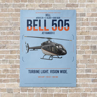 Thumbnail for Bell 505 Jet Ranger X vertical canvas print - no frame - light blue background