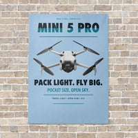 Thumbnail for DJI Mini 5 Pro vertical canvas print - no frame - light blue background