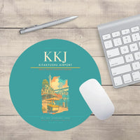 Thumbnail for Kitakyushu Airport (KKJ) design on turquoise round mouse pad