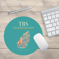 Thumbnail for Tbilisi International Airport (TBS) design on turquoise round mouse pad