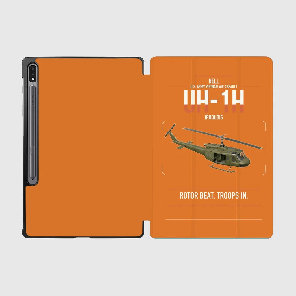 Bell UH-1H Iroquois design on orange samsung tablet tablet case