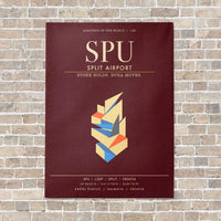 Thumbnail for Split Airport SPU - Canvas Framed - Dark Red