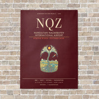 Thumbnail for Nursultan Nazarbayev International Airport Astana NQZ - Canvas Framed - Dark Red