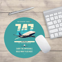 Thumbnail for Boeing 747-400 Dreamlifter design on turquoise round mouse pad
