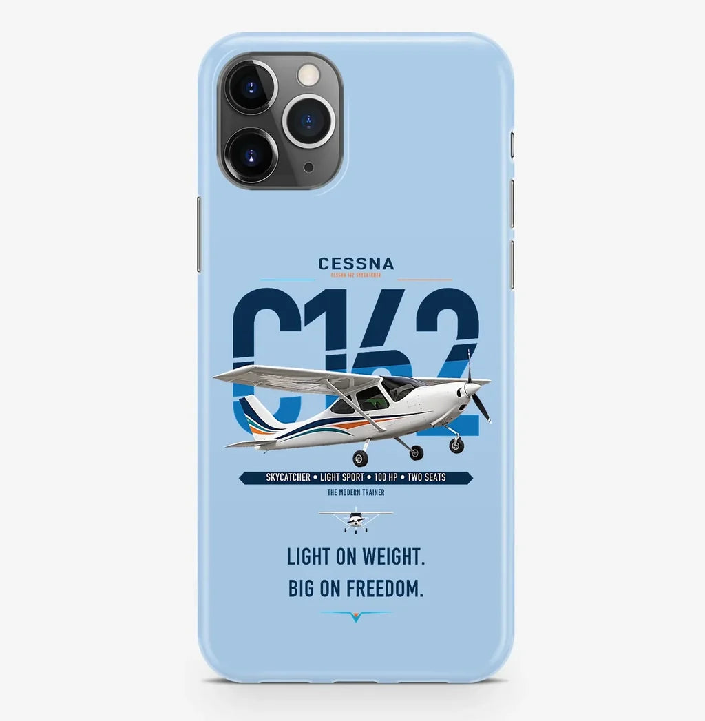 Cessna 162 Skycatcher design on light blue magsafe iphone case, for iPhone Pro Max